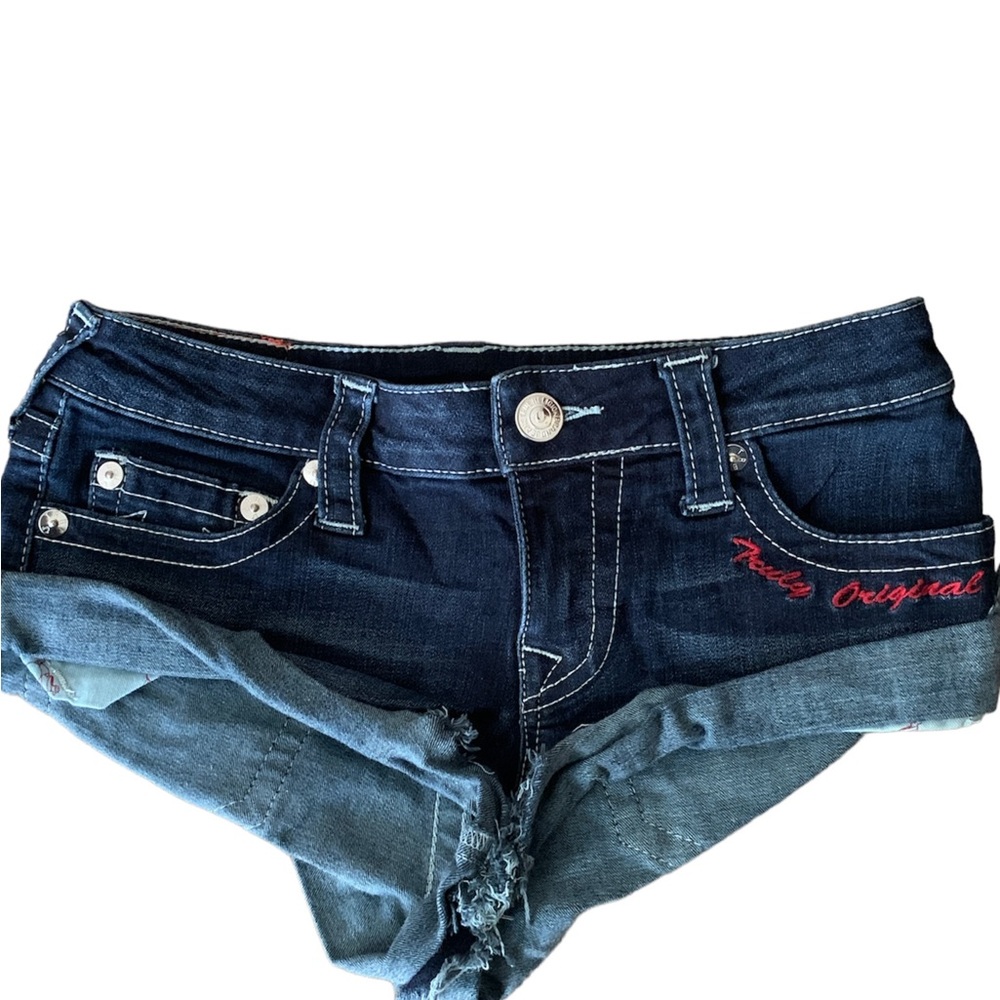Women True Religion Jean Shorts Size 27 Stretch Fabric